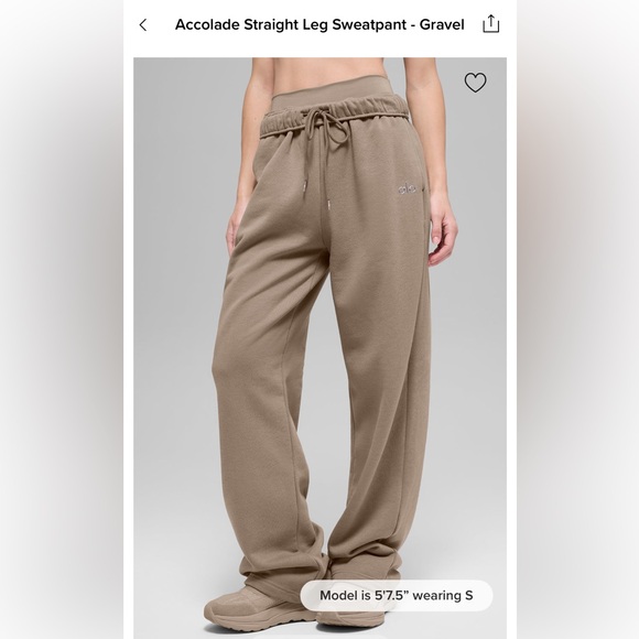 ALO Yoga Pants - ALO Yoga Accolade Straight Leg Sweatpant in Gravel xxsmall